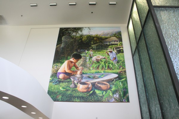 Leo Hone painting in lobby of Hawaiian Home Lands offices in Kapolei.