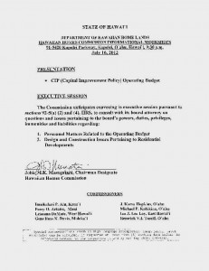 Hawaiian Homes Commission workshop notice