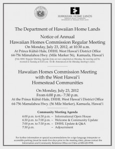 West Hawaii community meeting flier