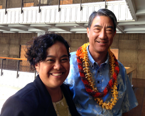Mr. Bill Richardson, a Honolulu attorney and entrepreneur, brings years of legal experience and business acumen to the Hawaiian Homes Commission. His term begins on July 1, 2014. He is shown here with Commission Chair Jobie Masagatani following his Hawaiian Affairs Committee confirmation hearing.