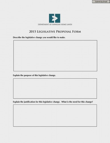 2015 DHHL Legislative Proposal Form