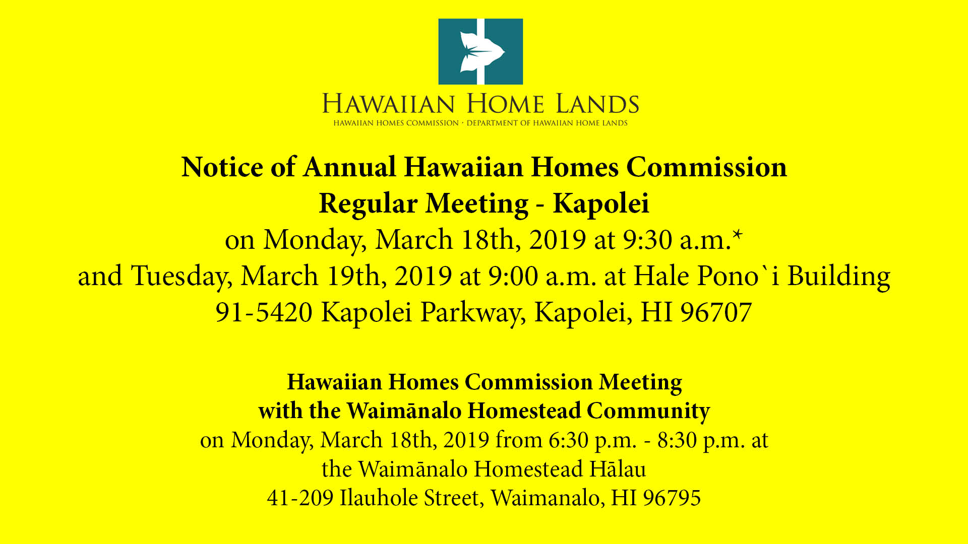 Department Of Hawaiian Home Lands HHC Regular Meeting O Ahu March   1920x1080 March2019 HHC 